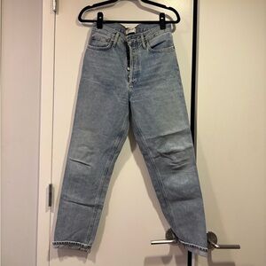 Agolde High-Rise Straight Leg Light Blue Jeans